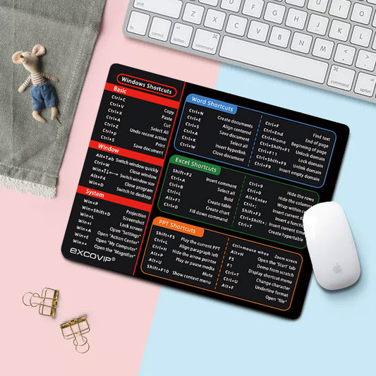 Full English Shortcut Key Mouse Pad Thickened Natural Non-slip