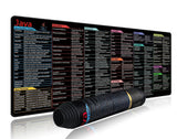 Pythong Programming Language Java Mouse Pad Shortcut Keys Oversized Stain-resistant Desk Mat