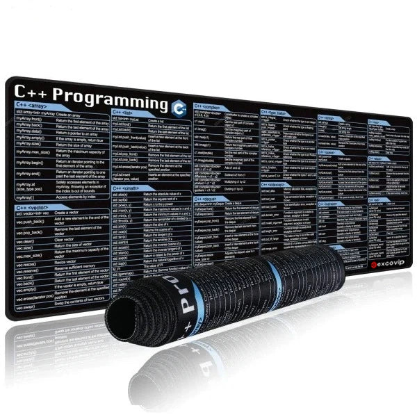Pythong Programming Language Java Mouse Pad Shortcut Keys Oversized Stain-resistant Desk Mat
