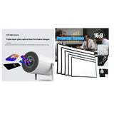 Portable Projector Small Straight Projector For Home Use 180 Degrees Projection Angle Automatic Focus Home Video Projector